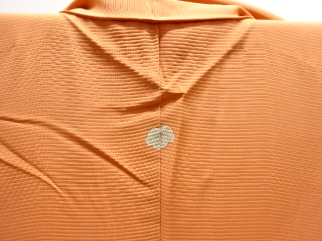  駒絽カットワーク　片輪車模様一つ紋付け下げ色無地着物